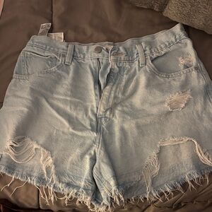 Levi's Light Blue Distressed Jean Shorts